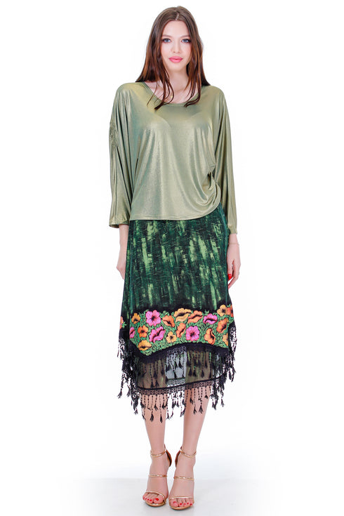 Fusta jerse pictat  Liza Panait Liza Panait Online Boutique